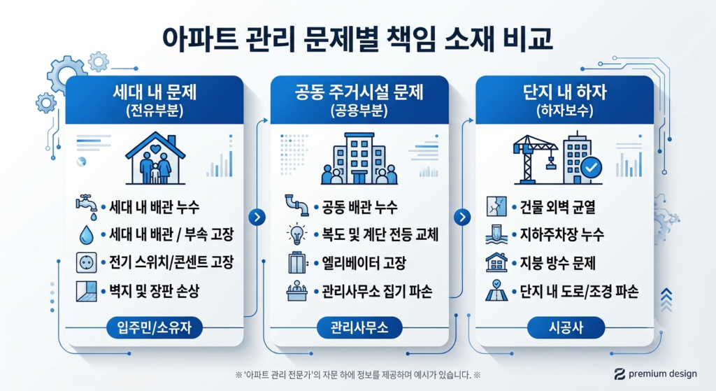 아파트 하자 및 관리 문제 책임 주체 구분