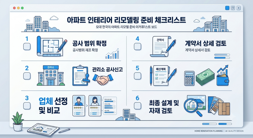 아파트 인테리어 체크리스트