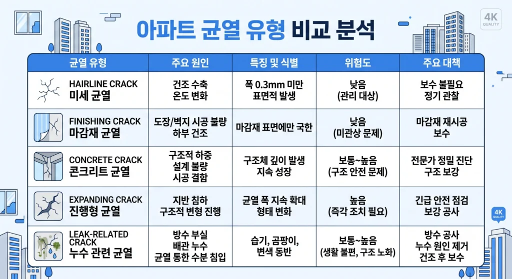 벽 균열 하자 판단 기준