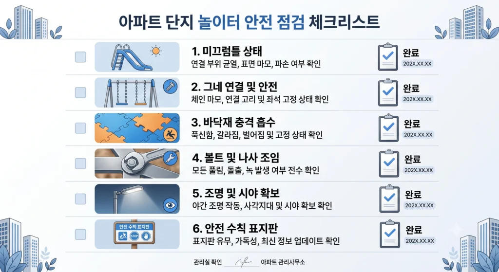 아파트 놀이터 안전 점검 체크리스트